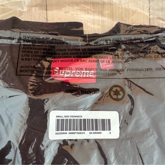 Supreme small box crewneck sweatshirts dark brown size S - Picture 5 of 7